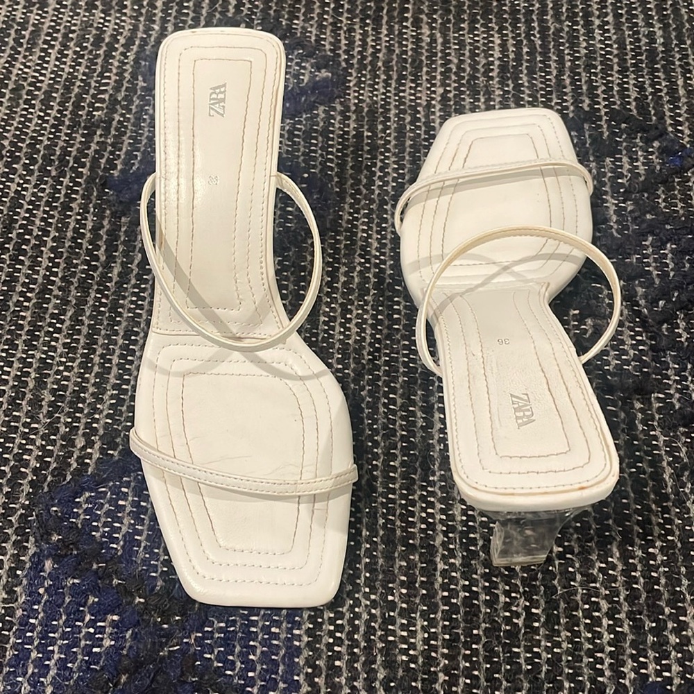 White Zara heels